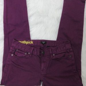 J. Crew Toothpick Skinny Jeans Maroon Size 27